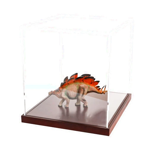BZVlemon Clear Acrylic Display Box Collectibles Display Case Organizing Toys Case with Solid Built-in Wooden Base(6x6x6 inch; 15x15x15 cm)