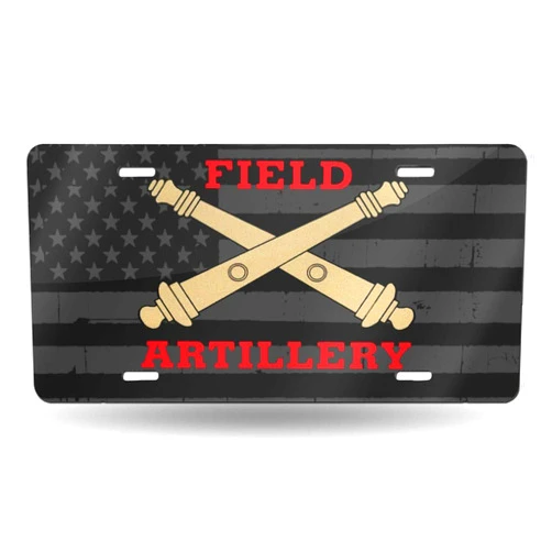 Urbanrags License Plate Holder Field Artillery Crossed Cannons License Plates Personalized License Plates Aluminum License Plate