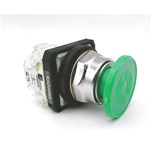 RADWELL 9001KR4G-SUB 1NO/1NC, Green, Mushroom Head, Push Button - 30MM PUSHBUTTON, Replacement of Schneider Electric 9001KR4G