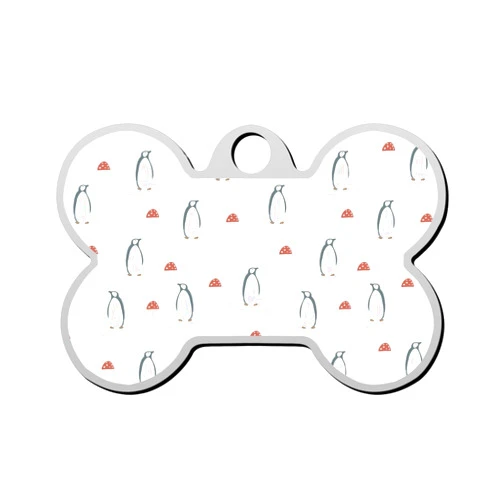 WRAGVQAT Penguin Pet ID Tags Personalized Dog Tags and Cat Tags Bone Shape Collar Pendant Custom Pet Supplies 3D Printing Name Number for Cats Puppies Tags