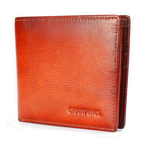 CHANPINCL Mens Trifold Leather RFID Blocking Wallet with 2 ID Windows 2 Cash Compartments 6-8 card slots 2-3 inside slots Large Capacity Wallet