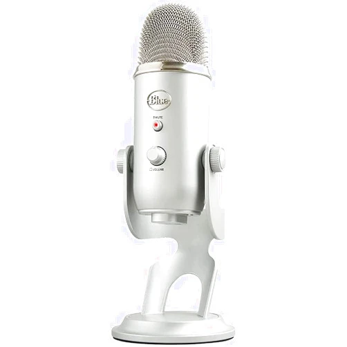 Blue Yeti USB Mic for Recording & Streaming on PC and Mac, 3 Condenser Capsules, 4 Pickup Patterns, Headphone Output and Volume Control, Mic Gain Control, Adjustable Stand - Silver (Renewed)
