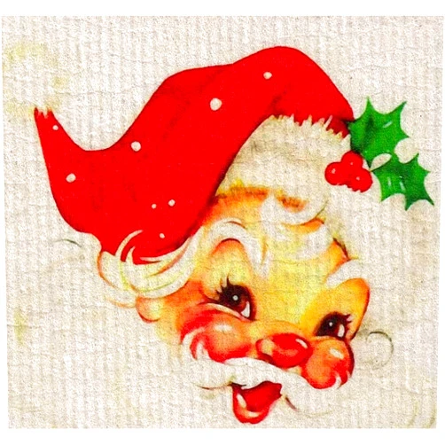 Gudrun walla Smiling Santa Swedish Dish Cloth