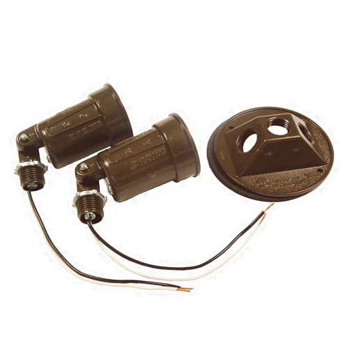 BELL Hubbell-Raco 5625-2 Combination Weatherproof Lamp Holder, 75-150 W, Par38, Metal, Bronze