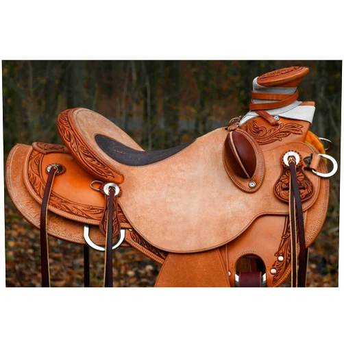 Generic Horse Saddlery IMPEX Youth Child Wade Tree A Fork Premium Western Leather Roping Ranch Work Bucking Rolls are Attached Pony Kids Miniature Horse Saddle, Size 10