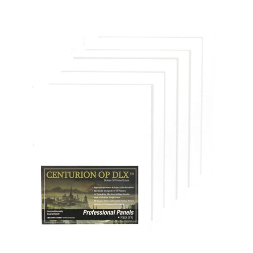 Centurion Deluxe Professional Oil Primed Archival Linen Panels - Enhanced Oil Priming for Superb Performance & Color Retention - [6 Pack - 9x12