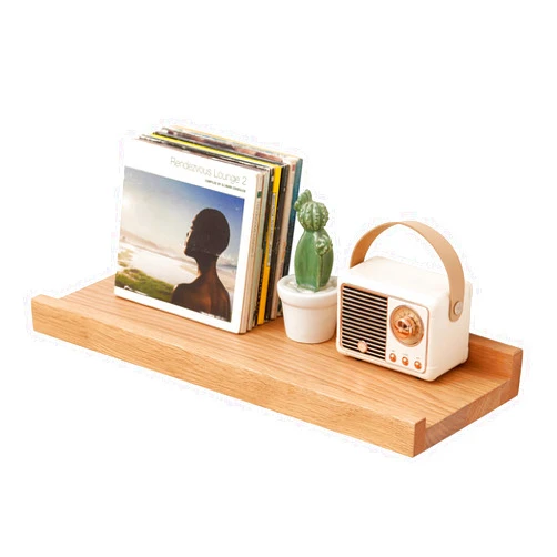 Sikflmi Oak Floating Shelves 16 Inch Wall Shelves for Decor and Storage, 6 Inch Deep Natural Solid Wood Shelf, Picture Ledge Shelf for Bedroom Bathroom Living Room KitchenLaundry Room