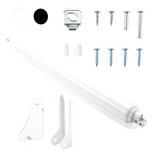 MaxxGeek Screen and Storm Door Closer Kit, Closer for Heavy Storm Doors | Screen and Storm Door Push Button Latch Set | Storm Door Protector Chain and Spring (White-Only Closer)