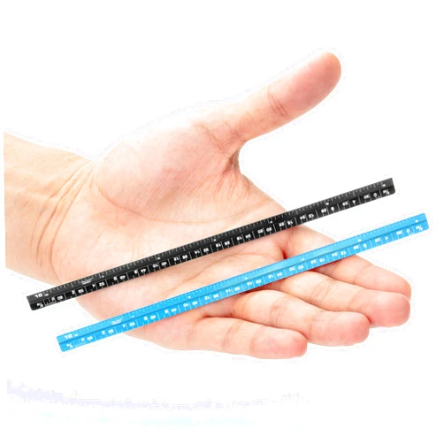 Mr. Pen- Small Architectural Scale Ruler, Aluminium, 6 Inch, 2 Pack, Black and Blue, Pocket Size Ruler, Triangle Ruler, Metal Ruler Set, Architect Scale Ruler for Blueprints