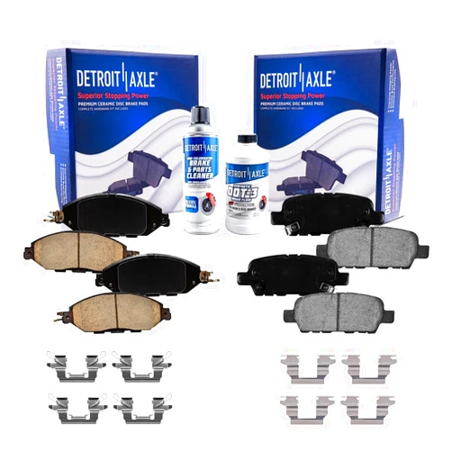 Detroit Axle - Brake Pads for 2013-2019 Nissan Pathfinder JX35 2015-2020 Murano 2014-2019 INFINITI QX60, Ceramic Brake Pads Front & Rear Replacement Brakes