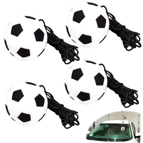 RONGWI 4 Pack Garage Parking Aid,Garage Car Stop Indicator,Garage Parking Assist Stop Ball,Parking Ball Guide System,Double Car Parking Aid with Telescopic Adjustable Length(Soccer Shape)