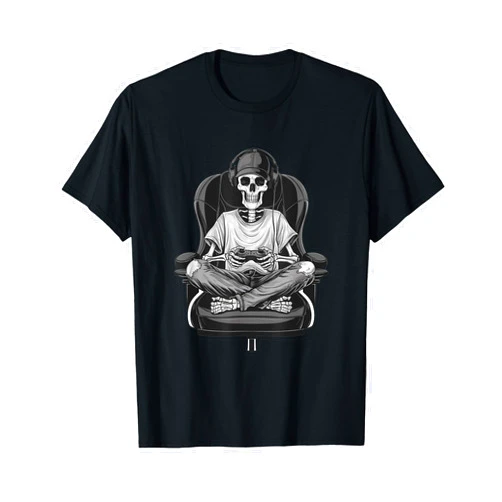 Gaming Vintage Halloween Graphic Artwork Gaming Skeleton Halloween Funny Gamer Boys kids Men T-Shirt