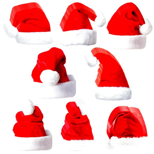 TrelaCo 64 Pcs Christmas Cutouts Decorations Santa Hat Paper Cutouts for Classroom 4 Inch Xmas Cutouts Craft for Classroom Wall Christmas Paper Santa Hat Stickers Bulletin Board Santa Gift, 8 Styles