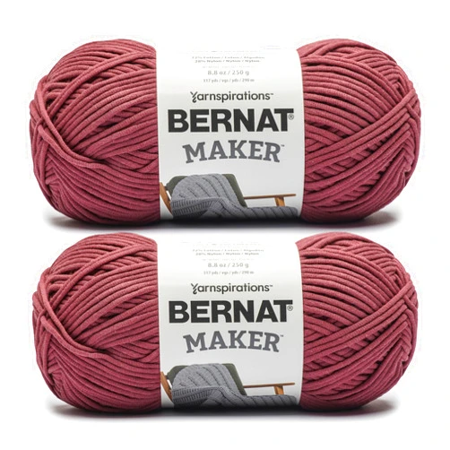 Bernat Maker JAM Yarn - 2 Pack of 250g/8.8oz - 72% Cotton 28% Nylon - #5 Bulky - 290m/317Yards - for Knitting, Crochet and Amigurumi