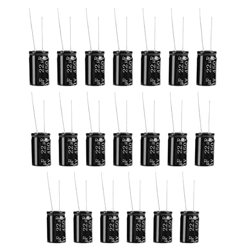 Walfront 20pcs 22uF 450V Axial Electrolytic Polarized Capacitors with Long Wires Electronic Component Tube Amplifier