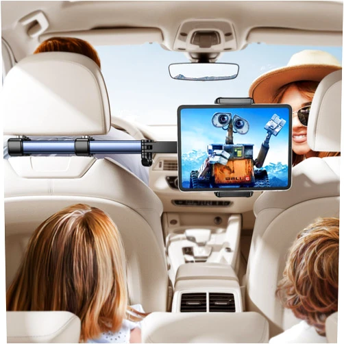 Tryone Headrest Tablet Holder for Car Accessories : [18.11-inch Long Arm] 3-in-1 Backseat Tablet Holder for Kids Road Trip Compatible with iPad Switch Smartphones & Tablets or Other 4.7-13