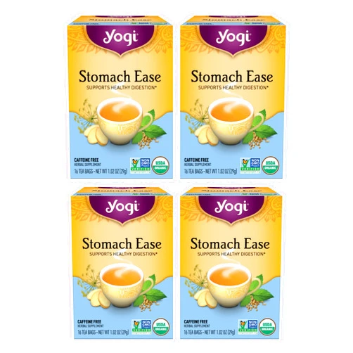 Yogi Tea Stomach Ease Tea - 16 Tea Bags per Pack (4 Packs) - Digestive Tea to Help Soothe the Stomach - Calming Stomach Tea - Includes Licorice Root, Ginger Root, Peppermint Leaf & More