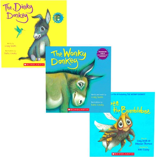 By Katz Cowley (Illustrator) The Dinky Donkey, Willbee the Bumblebee, The Wonky Donkey 3 Books Collection Set