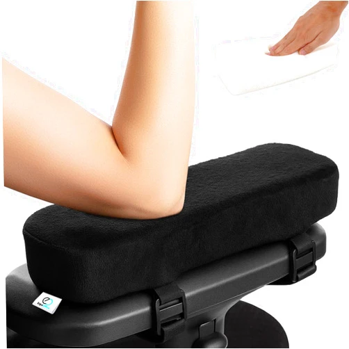 ERGO OFFICE Thick Memory Foam Office Chair Arm Pads - Office Chair Armrest Covers Provide Elbow Cushion and Relieve Pressure - Ergonomic Desk Chair Arm Covers - Gaming, Computer Chair Rest Pads (Set of 2)