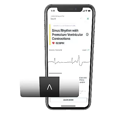 AliveCor KardiaMobile 6L Personal EKG Device and Heart Monitor | Detect AFib and PVCs from Home | 6 Arrhythmia Detections with KardiaCare (Includes 1 Year Access) | FDA-Cleared |