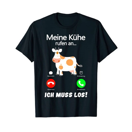 Geschenkideen Landwirte Bauer Damen Herren Männer Meine Kühe rufen an Kuh T-Shirt Farmer Gift Animals T-Shirt