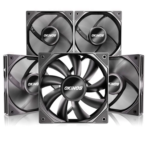 Okinos 5 Packs, 120mm Case Fan, 4Pin PWM PC Fans, 67CFM, 1500RPM, High Airflow, Hurricane Series