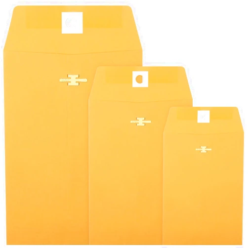 Zonon 100 Pieces 3 Sizes Clasp Envelopes Kraft Paper Catalog Clasp Envelope with Clasp Closure for Filing, Storing, Privacy Ensuring or Mailing Documents (9 x 12 Inch, 6 x 9 Inch, 5 x 7 Inch)