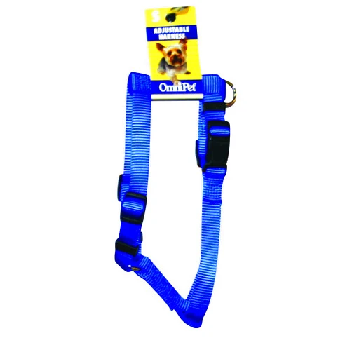 OmniPet Kwik Klip Adjustable Nylon Pet Harness, Hurricane Blue, Small
