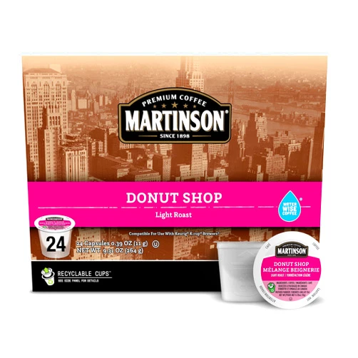 Martinson Donut Shop, Light Roast Coffee, Keurig K-Cup Brewer Compatible Pods, 24 Count (Pack of 1)