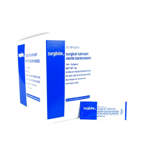 Surgilube Lubricating Jelly-FoilPac - 144 Packets/Box Packets Surgical Lubricant Sterile Bacteriostatic Jelly (3g FoilPac Box of 144 Packets),1 Box