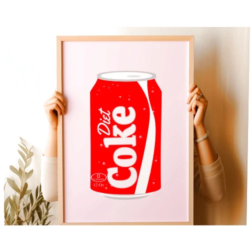 hehodoi Pink Preppy Diet Coke Wall Art Preppy Room Decor Dorm Room Art Trendy Wall Art Teen Bedroom Art Art