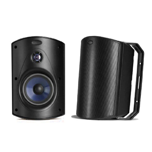 Polk Audio Atrium 6 Outdoor Speakers with Bass Reflex Enclosure (Pair, Black) - All-Weather Durability | Broad Sound Coverage | Speed-Lock Mounting System (Renewed)