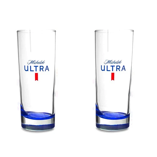Michelob Ultra Signature Blue Based Tumbler Glasses - Set of 2