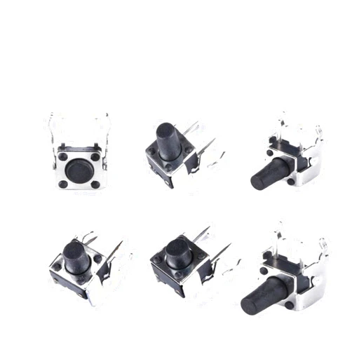 PFWGYPSX 20PCS 6X6 Series Tact Switch with Bracket 6 * 6 * 4.3/5/6/7/8/9.5mm Push Button Switch 2 Pins Side Press Micro/Key Switch(6x6x7mm)