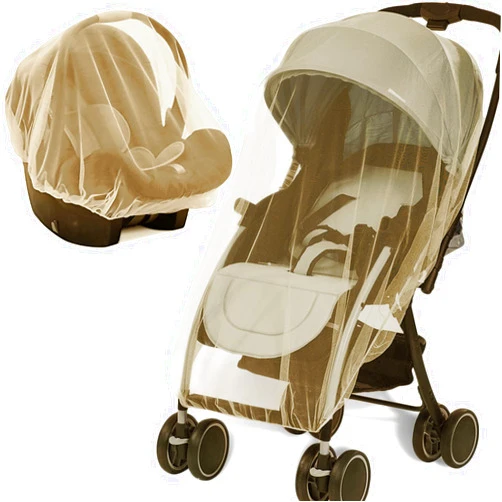 Wanateber Mosquito Net for Stroller - Protective 2Pack Baby Net Stroller Net - Perfect Bug Net for Strollers, Bassinets, Cradles, Playards, Pack N Plays and Portable Mini Crib (Khaki)