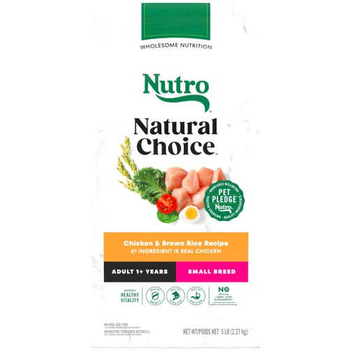 Nutro Natural Choice Adult Small Breed Dry Dog Food, Chicken and Brown Rice, 5 lbs.