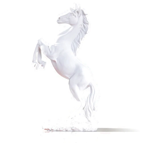 EQUALDEEP White Black Gold Horse Statue 14.5''H, Resin Standing Horse Figurine for Home Office Tabletop, Horse Art Sculpture for Wealth and Luck, Decorative Animal Statue Ornaments for Room Decor (White)