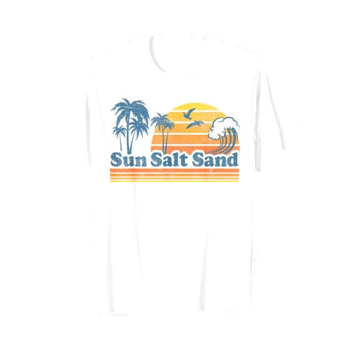 Retro Beach Vacation Summer Quotes Shirts & Gifts Funny Sun Salt Sand Vacation Beach Vintage 70s Retro Cute T-Shirt