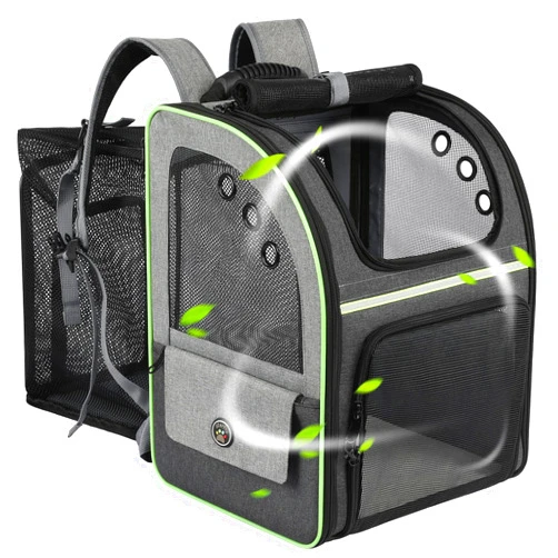 Worfty Expandable Cat Backpack Carrier with Waist Strap, Breathable Mesh Pet Carrier Soft Cat Travel Bag for Cats Small Dogs Puppies, Airline Approved Dog Backpack Carrier for Hiking Camping Outdoor