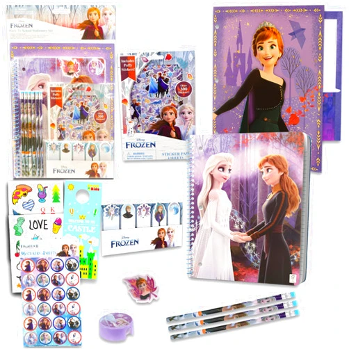 Disney Frozen All You Need for School Stationery Gifts Set - Pencils Eraser Notebook Tabs for Back to School Kindergarten Education Goodies Supplies