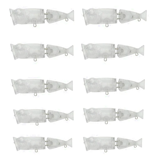 HTHYLURE 10PCS Unpainted Lure Blanks 8.3cm 9.57g with 6mm Free Fishing Eyes Crankbait Simulation Blank Body Clear Hard Baits Trout Salmon Swimming Sea Bait Topwater Freshwater Plastic Minnow Lure 8220 6mm