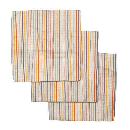 GEOMETRY Kitchen Dish Cloths - Quick Dry Dishcloths for Kitchen - Premium Dish Rags with Geoweave - 3-Pack Set (Stripe Season)
