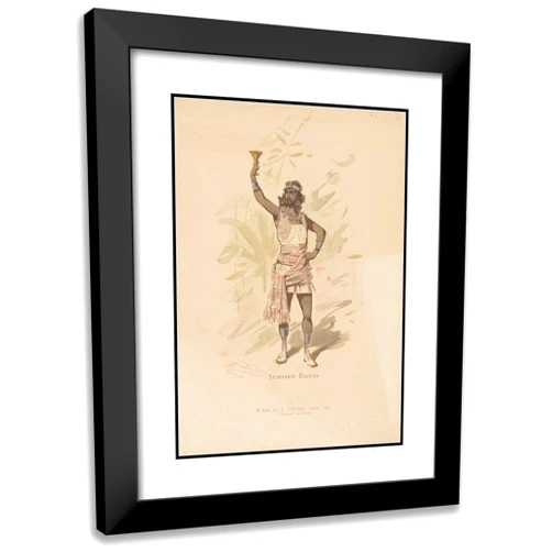 ArtDirect Alfredo Edel 14x18 Black Modern Frame and Double Matted Museum Art Print Titled - Shiavo Egypt (1886)