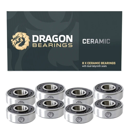Fireball Dragon Skateboard Bearings Set 8 Pack - Fast 608 Longboard Bearings Set for Skateboards Inline & Roller Skates - Bearings for Skateboarding Guaranteed for Life