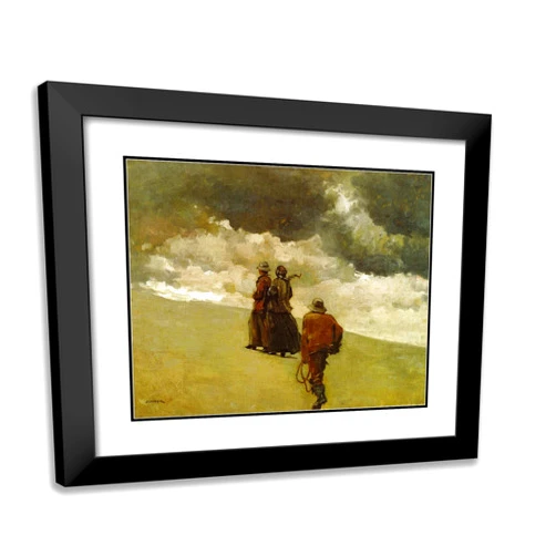 ArtDirect Winslow, Homer 23x20 Black Modern Framed Art Print with Double Matting Titled: To the Rescue