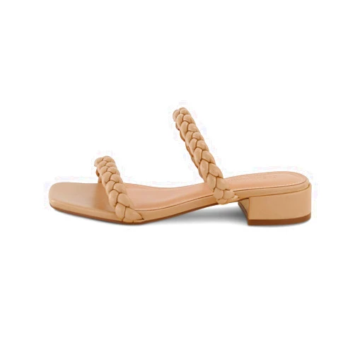 CUSHIONAIRE Women's Nestar Braided Low Block Heel Sandal +Memory Foam