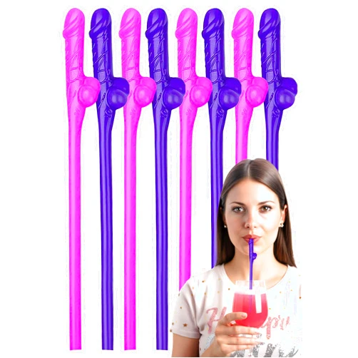 SAGNA Bachelorette Party Drinking Straws 10 Pcs, Funny Novelty Willy Pennis Straws, Adult Naughty Hen Party Decorations, Bride Party Favors