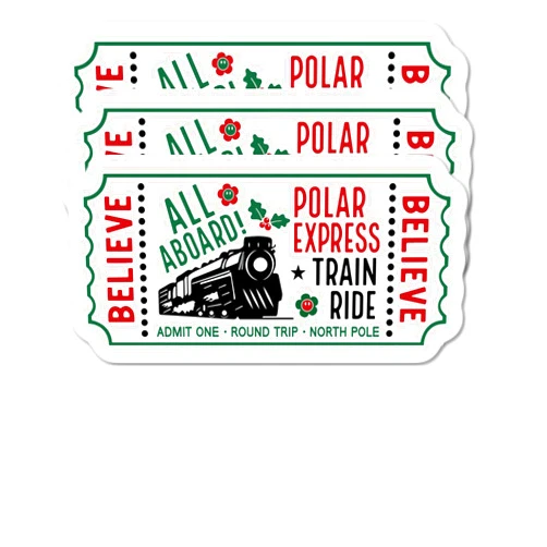 Handmade Polar Express 3 Train Ride Tickets Stickers Christmas Magic Tickets