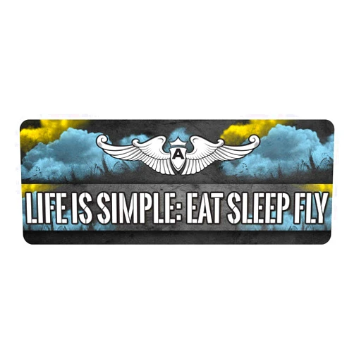 Makoroni Life is Simple EAT Sleep Fly Aviation Pilot Car Laptop Wall Sticker - 8