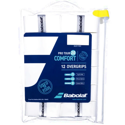 Babolat Pro Tour 2.0 Comfort Overgrip White (12-Pack)